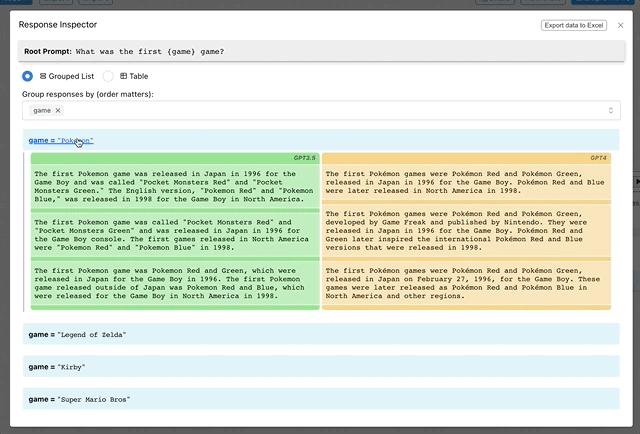 Expanding response groups