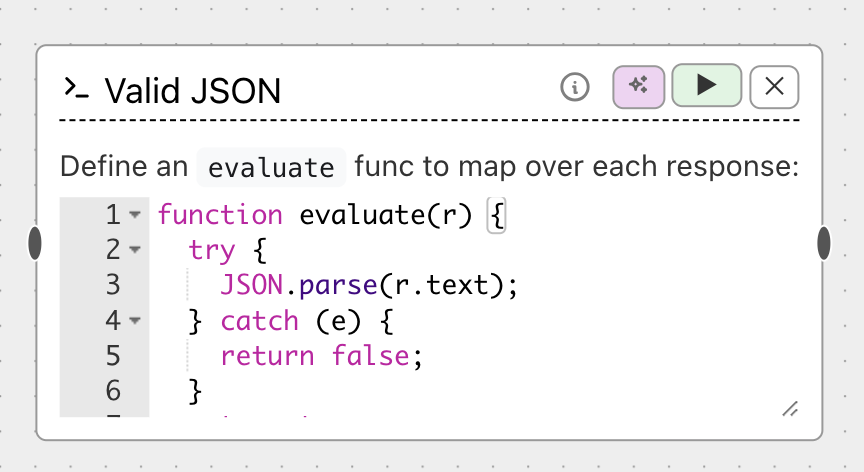 Validate JSON Evaluator