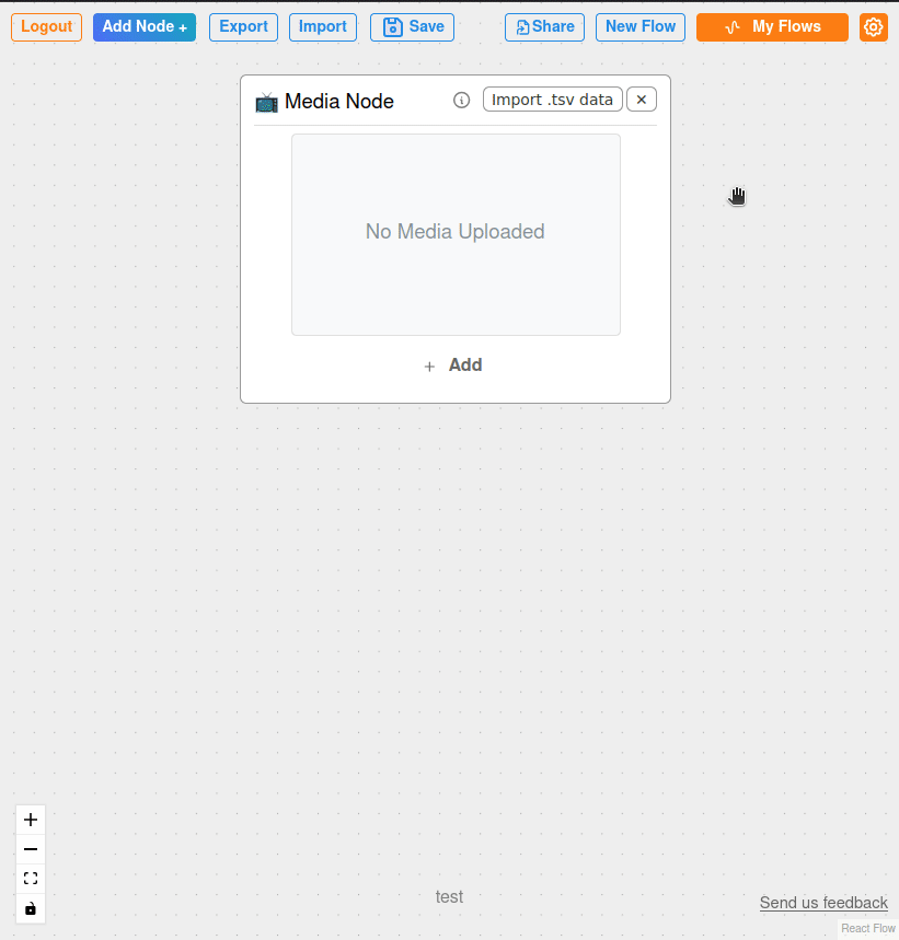 Import a .tsv file to the Media Node